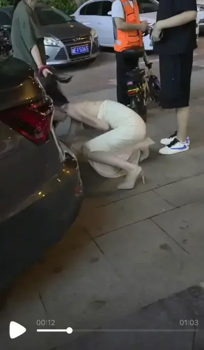 《白裙女子被抓头发跳河》-街头冲突落水事件全程-白裙女子被抓头发跳河原配抓小三现场-1080P高清播放